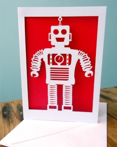 Pogofandango Laser Cut Robot Card